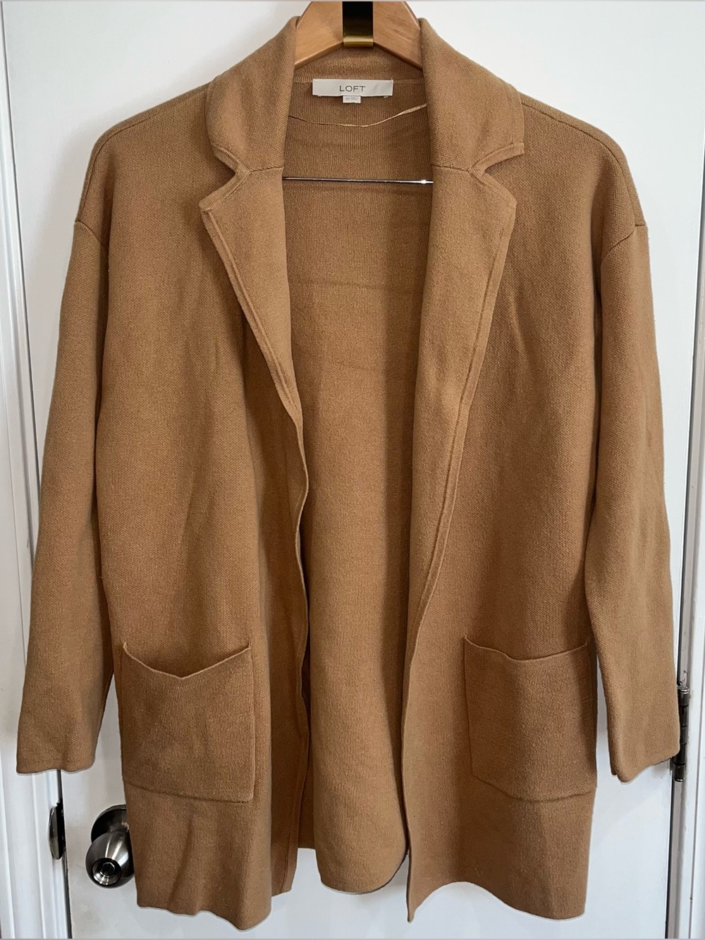 GUC XS LOFT Camel Open-Front Blazer Coatigan